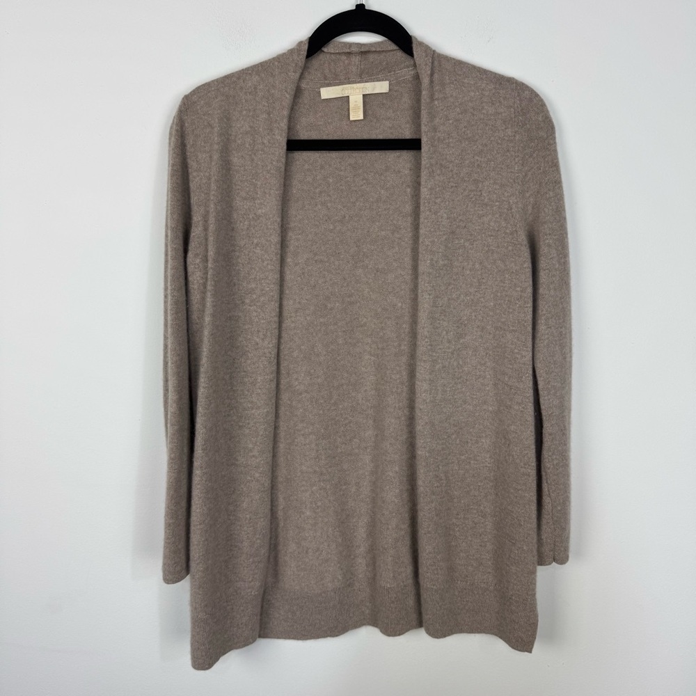 Nordstrom Collection 100% Cashmere Open Front Sweater Cardigan Neutral